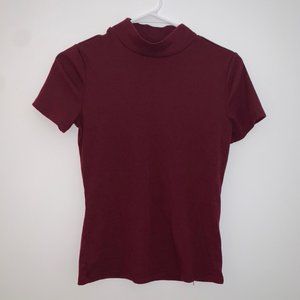 Maroon Mock Neck Shirt